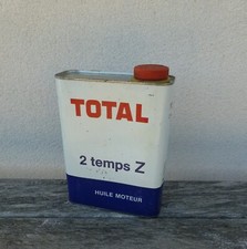 ancien bidon TOTAL 2 TEMPS Z HUILE MOTEUR OIL CAN DECO GARAGE AUTOMOBILIA
