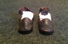 Paire de chaussures pour poupées anciennes Jumeau, Bru, Steiner, SFBJ