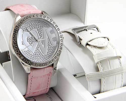Neuf guess rose blanc cuir - &,