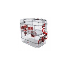 Cage Duo rody3. couleur grenadine. taille 41 x 27 x 40.5 cm H. pour rongeur