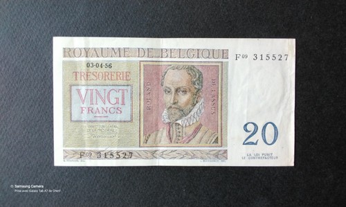 Billet 20fr belge - de, de