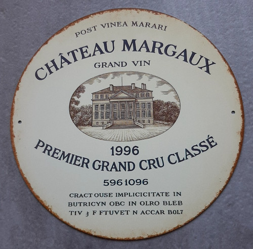 Plaque métal décoration vin