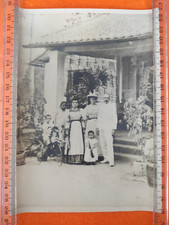 Photo Famille Raud 1894 à Saigon fusil vélo chien O-204