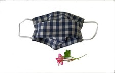 Masque protection tissu lavable coton /AFNOR  France /adulte/carré noire et gris