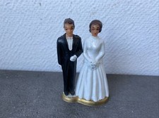 ancien decor gateau couple mariage plastique deco retro 
