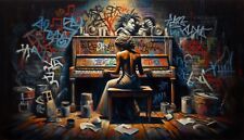 Toile 70x50cm Tableau pianiste