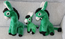 VERTBAUDET VERT BAUDET 3 DOUDOU PELUCHE VINTAGE ANE VERT NOIR 33 CM ET 21 CM