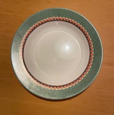 Vintage plat creux Arcopal art deco blanc vert