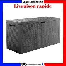 Coffre Jardin RÉSINE 270 L Anthracite Anti‑UV Roulettes Verrouillable Étanche