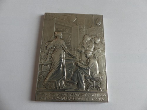 Medaille plaque bronze argente - medaille,