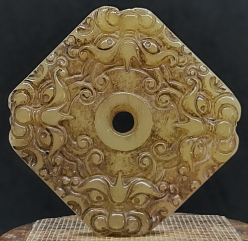 Ancien masque jade hetian - ancien,