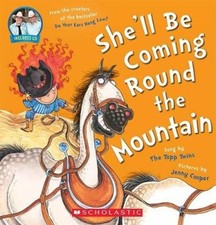 She'll Be Coming Round the Mountain BOARD BOOK + CD by The Topp Twins NEUF