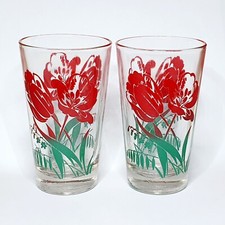 Lot 2 Verres Anciens Fleurs