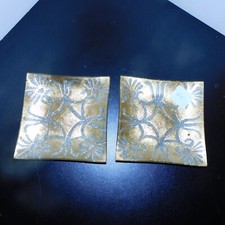 Lot de 2 assiettes en verre doré et argenté