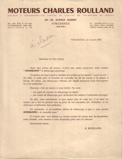 VINCENNES - LETTRE MOTEURS CHARLES ROULLAND - 1958