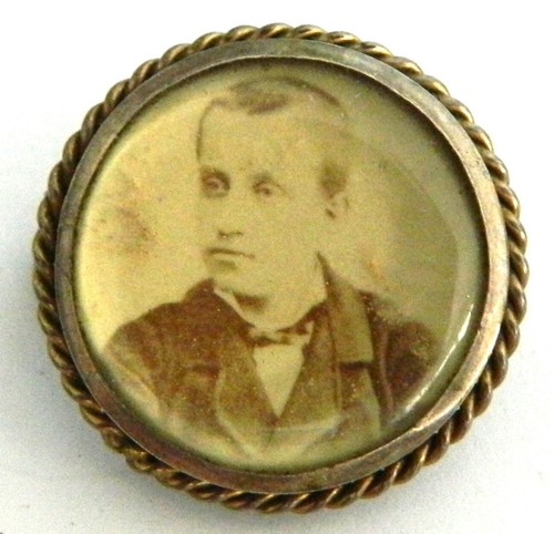 Broche porte photo argent - photo, en