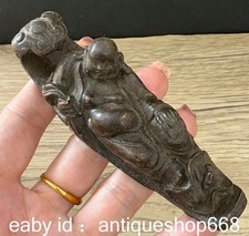 Ancien Copper chinois Feng Shui Happy laugh Maitreya Buddha Statue