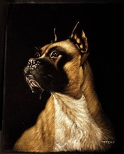 CHIEN BOXER TABLEAU PEINTURE