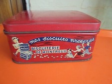 Ancienne boîte en tôle lithographiée mes biscuits préférés Damoiseau