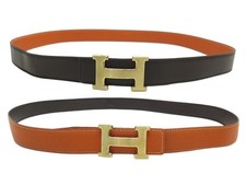 CEINTURE HERMES BOUCLE H BROSSE CUIR REVERSIBLE 32MM TOGO & EPSOM T105 BELT 770€