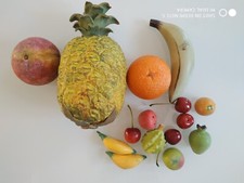 fruits factices Ananas Banane Orange Cerises