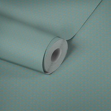 Papier Peint Design Turquoise Et Or Avec Motif Rétro – Bleu, Vert, Métallique