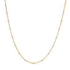 Chaîne de Cou - Femme - Maille Gourmette - Boule - 45 cm - Plaqué Or Jaune 750