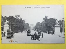 cpa PARIS Transport Circulation ATTELAGE VOITURE CALÈCHE AUTOMOBILE