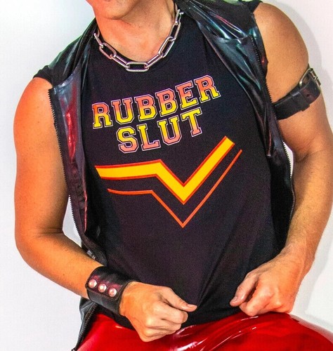 Rubber slut black mens shirt - mens,