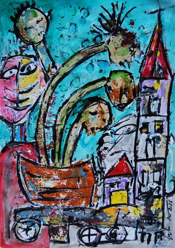 Art brut sur - papier, 42x49,4