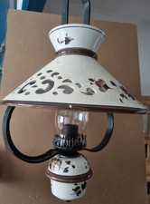 Lustre ancien style lampe à pétrole en céramique - faïence