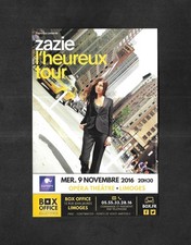 RARE / FLYER - ZAZIE : EN CONCERT LIVE A LIMOGES ( FRANCE ) 2016 / MINI AFFICHE