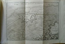 GRAVURE ANCIENNE XVIIIème - BELGIQUE - PLAN DES ATTAQUES DE PHILIPINE EN 1747