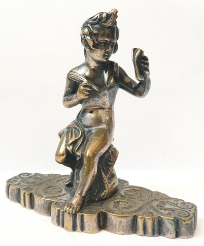 Statuette bronze argenté