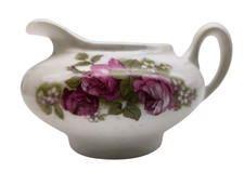 💐 Crémier ancien UC Limoges France – porcelaine blanche à fleurs roses