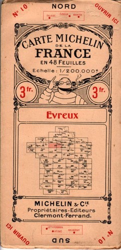 Carte routière ancienne
