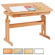 Bureau enfant écolier junior hauteur réglable table dessin inclinable pin massif