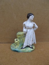 Ancien encrier porte plume Porcelaine vieux Paris fin XIX sujet jeune femme