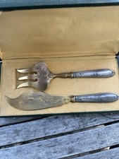 Couvert service à poisson argent Massif minerve art nouveau