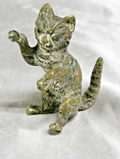 CHAT BRONZE DE VIENNE ANCIENNE SCULPTURE ANIMALIERE POLYCHROME MINIATURE CAT