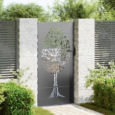 Portail de Jardin Portillon Barrière Conception de L'Arbre Acier Corten vidaXL