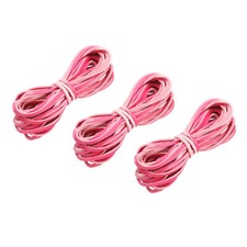 Cuir Corde, 5.47 Yards 2.6mm Plat Suède Corde Bande pour Pochette Fuchsia 3Pcs