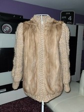 Magnifique veste en maille et fourrure de vison, taille S