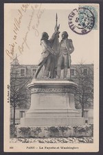 France Sc 113 on 1906 Lafayettte & Washington Statue Real Photo PPC