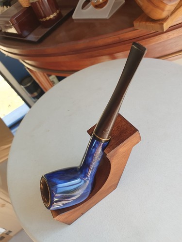 Belle pipe bleue faïence - bleue,
