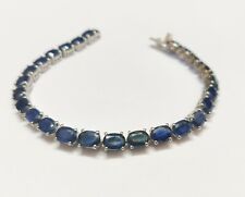 Argent Saphir Bleu Bracelet 26 CT Saphir Naturel Bleu Argent Bracelet Hommes