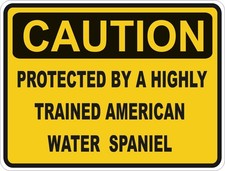 Américain Eau Spaniel Avertissement Autocollant / Haut Résolution Vinyle Étanche