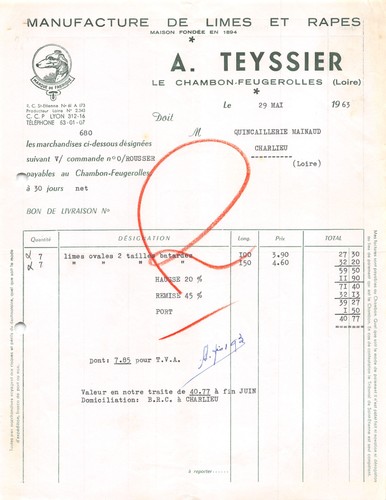 1963 manufacture limes et - manufacture, de