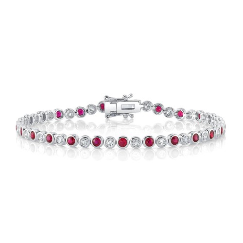 14k blanc rubis diamant - rubis,