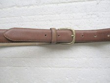 Ceinture en cuir façon lézard beige -homme